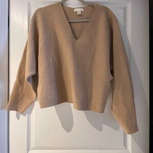 H&M Cozy Tan V-Neck Sweater